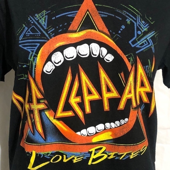 NEW Def Leppard Love bites in Black Size Small New - Picture 3 of 4